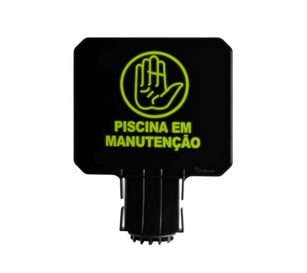PLACA SINALIZADORA PARA CONE PADRÃO - PISCINA EM MANUTENÇÃO